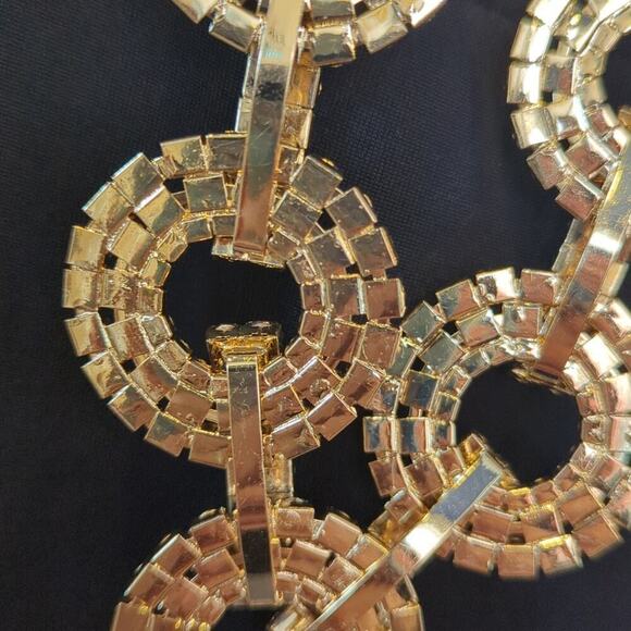 INC International Concepts Mixed-Metal Amber Crystal Circle Necklace - Picture 6 of 9